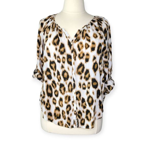 Old Navy Leopard Animal Print Top XL - Picture 1 of 4